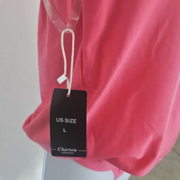 51.🆕Large Chartou Collection Stretch Strapless Pink Bandeau  Swim Suit - Picture 4 of 7